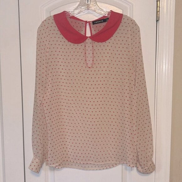 Trouve polka dot sheer blouse S/M - Picture 1 of 3